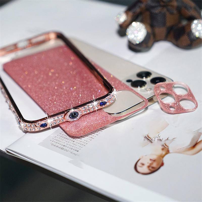 Case Bumper Metal Aluminum Hias Kristal Berlian Imitasi Glitter Untuk Iphone 13 12 11 Pro Max XS Max Xr X XS