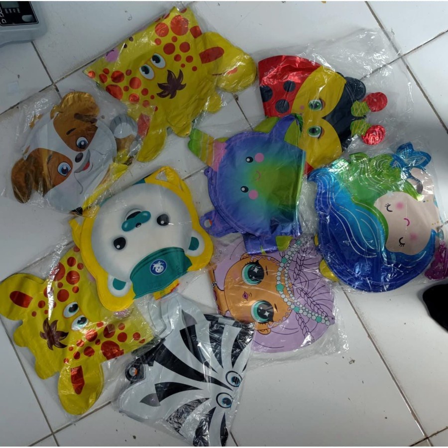 MAINAN STICK BALON LED KARAKTER kartun anak random animals binatang pesta aksesoris sovenir hadiah balon nyala kedap kedip kelap kelip