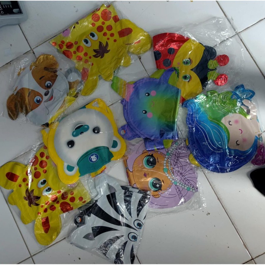 MAINAN STICK BALON LED KARAKTER kartun anak random animals binatang pesta aksesoris sovenir hadiah balon nyala kedap kedip kelap kelip