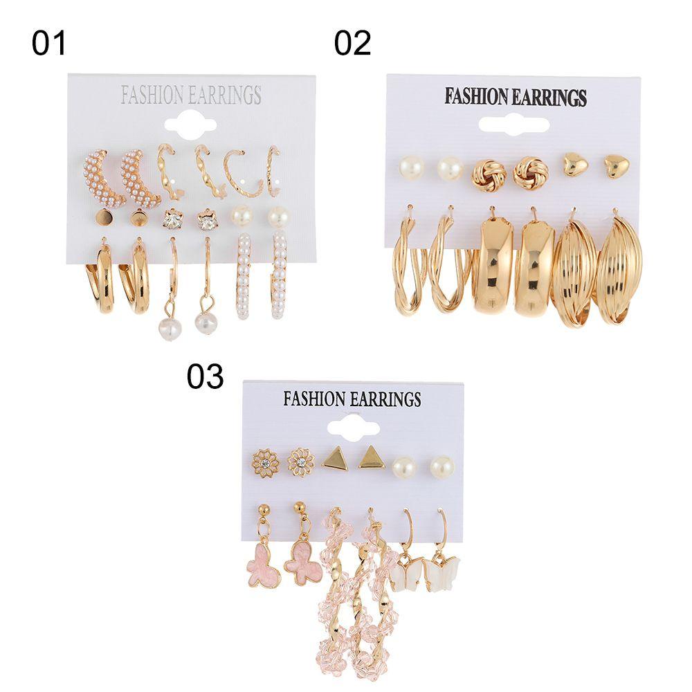 Lily Set Anting Kupu-Kupu Elegan Bohemian Ins Style Vintage Jewelry