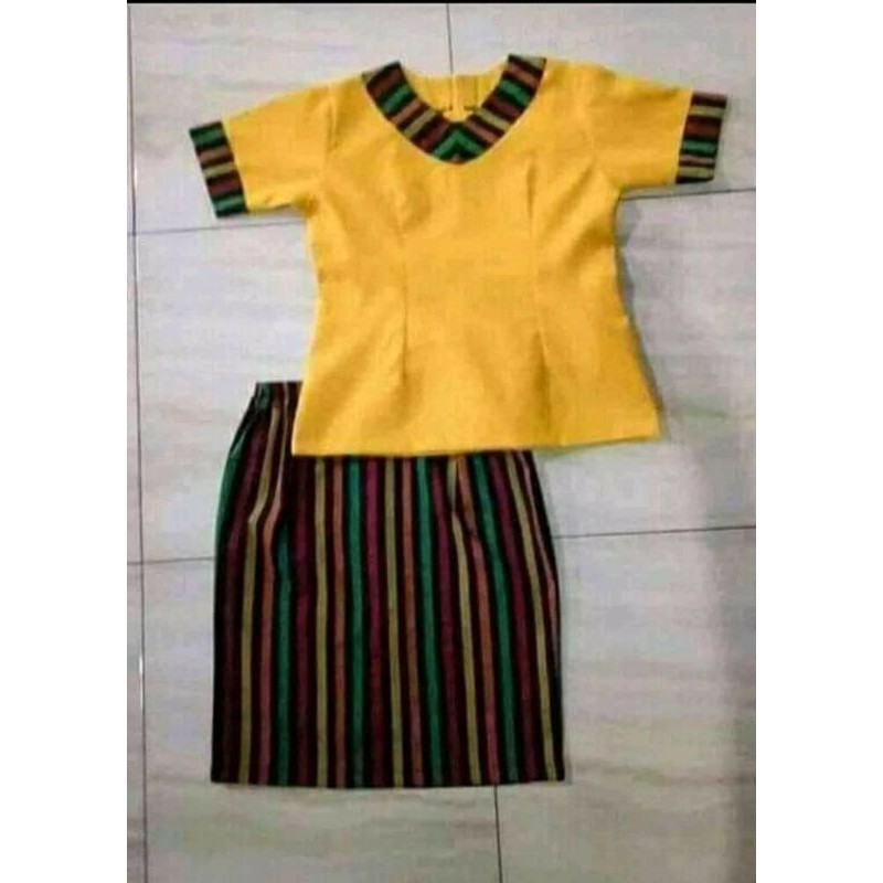 BAJU TENUN KOMBINASI TENUN LURIK JOGJA TENUN ETNIC