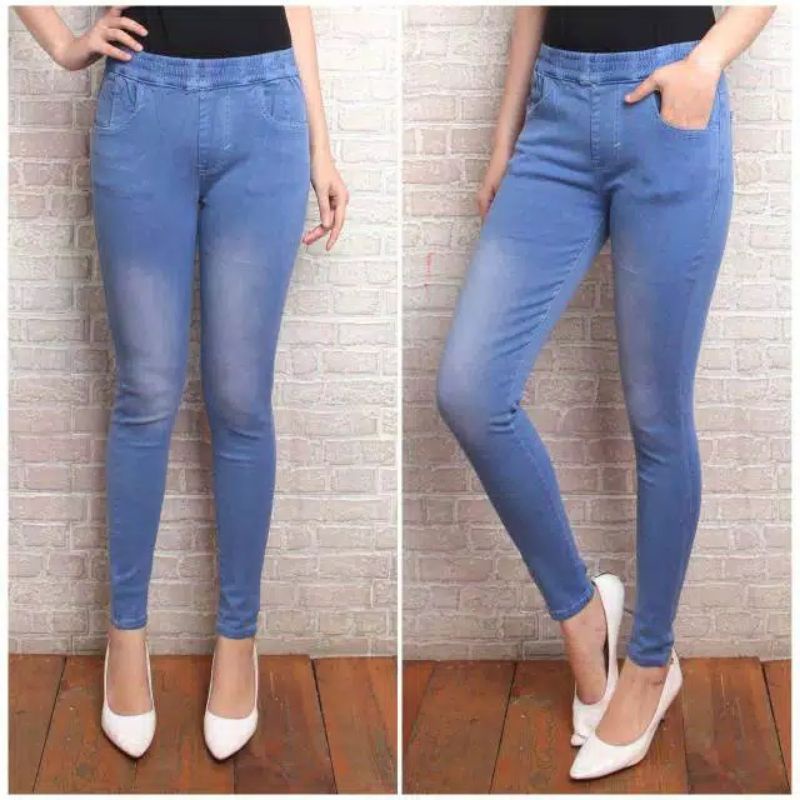 CELANA JEANS PINGGANG KARET WANITA / JEGGING JEANS WANITA / JEANS jUMBO / JEGGING JUMBO