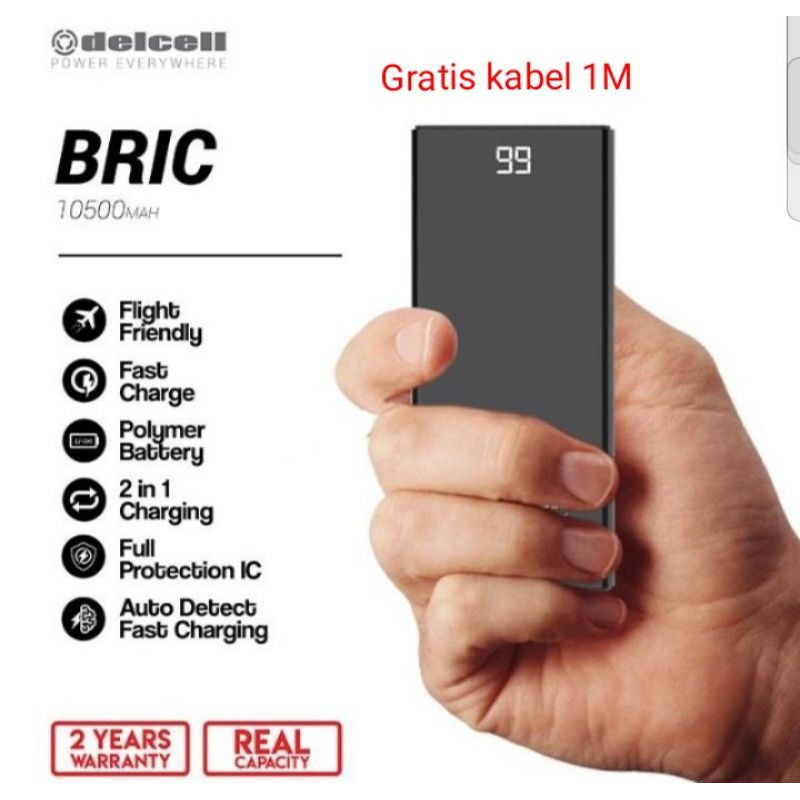 Delcell BRIC Powerbank 10500mAh Real Capacity Small - Kecil dan Ringan dengan Kapasitas Nyata