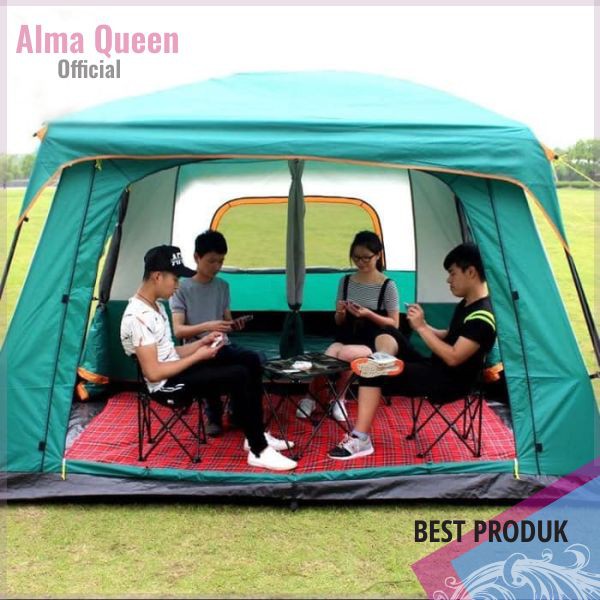 TERBARU TENDA DOUBEL LAYER /TENDA BERKEMAH TAHAN AIR DAN ANGIN 10 SAMPAI 12 ORANG