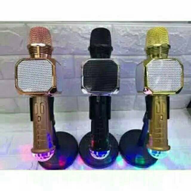 MIC KARAOKE BLUETOOTH SD 09L WIRELESS/MIKROPON SMULE SPEAKER LAMPU DISCO/MICROPHONE PORTABLE SDRD