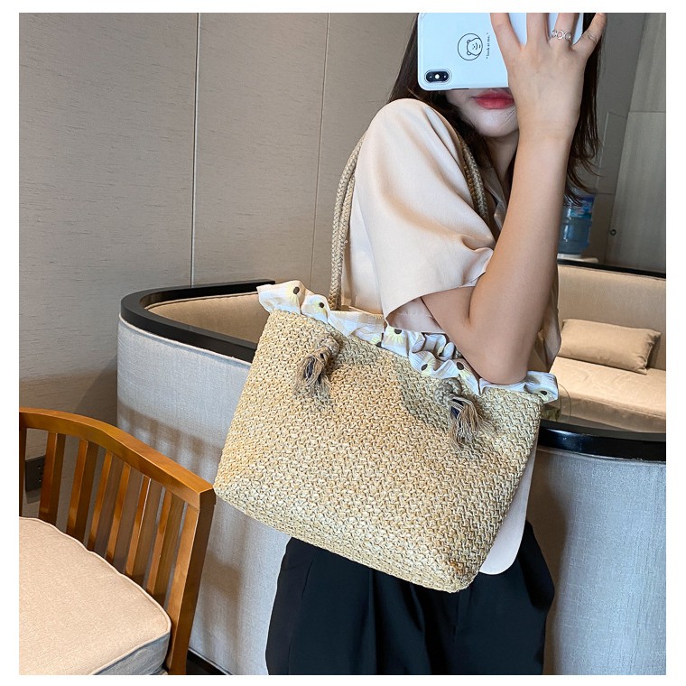 TB-40 tas bahu shoulder bag jerami pantai bali import korea jepang high quality