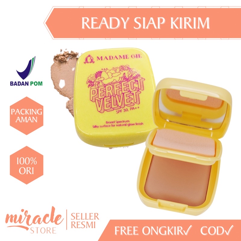 READY STOCK! MADAME GIE PERFECT VELVEL SPF 30 TWO WAY CAKE MAKE UP BEDAK PADAT BY MADAME GIE BEDAK PADAT POWDER VIRAL MADAME GIE