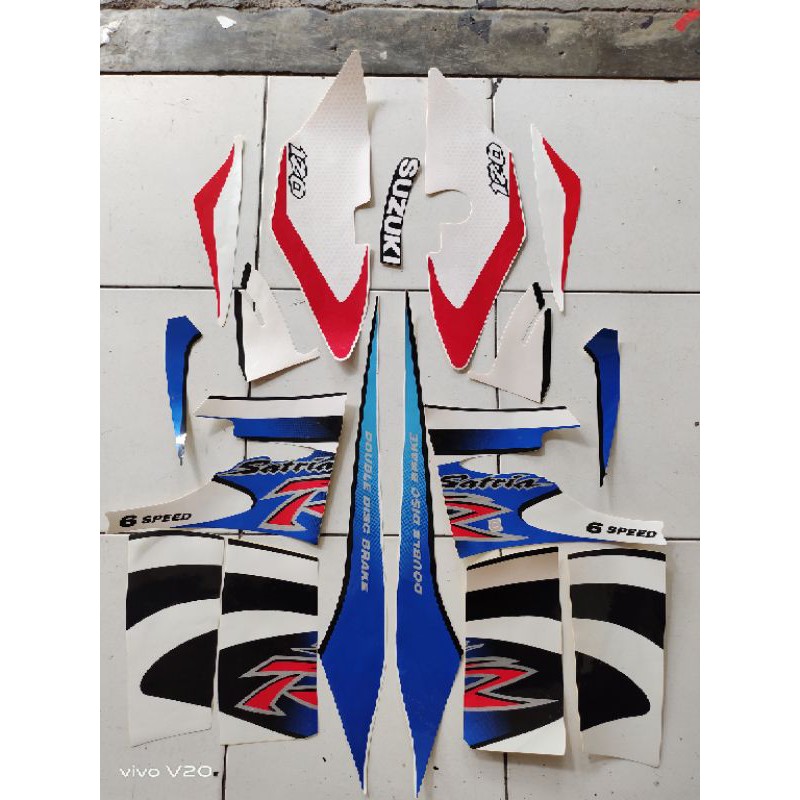 striping standar satria r 2002 biru putih