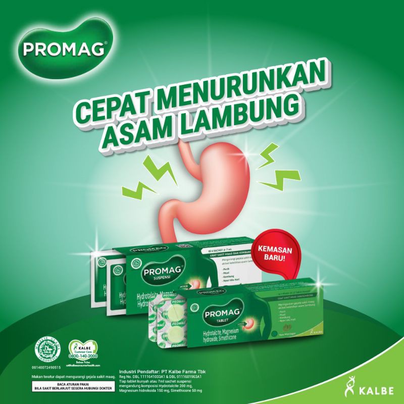 Promag Tablet Obat Sakit Maag Box Isi 3 Blister (36 Tablet)