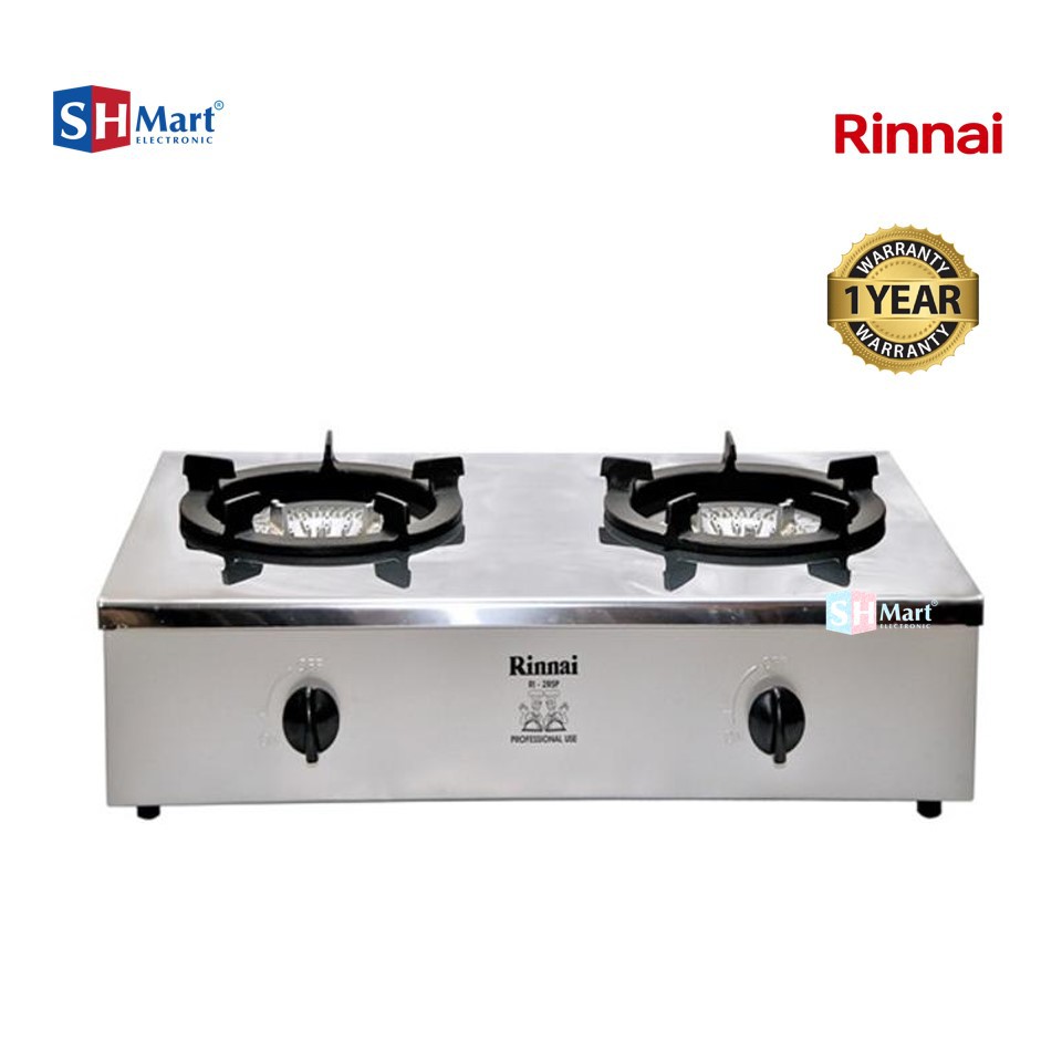 Rinnai Kompor Gas 2 Tungku RI-2RSP / RI2RSP - silver/Abu-abu (MEDAN)