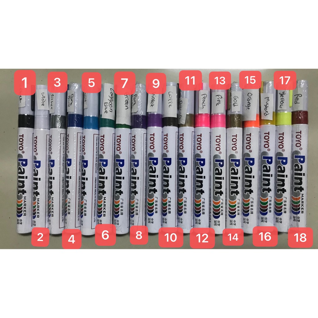 Spidol Warna Spidol Ban TOYO Paint Marker Toyo Original Spidol Nat Keramik Ori