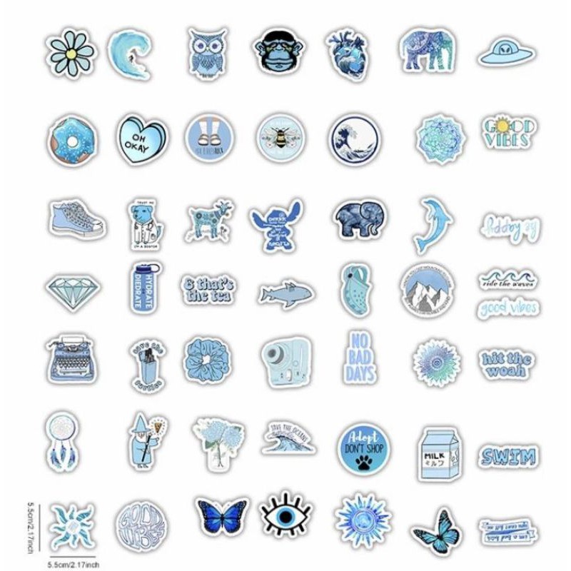 Blue Aesthetic Stickers Shopee Indonesia