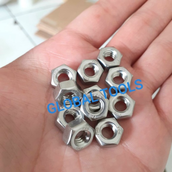 Cuci gudang  mur stainless 14 inch mur ss 14 sus 304 baut mur 304 mur THE 304 Tools global