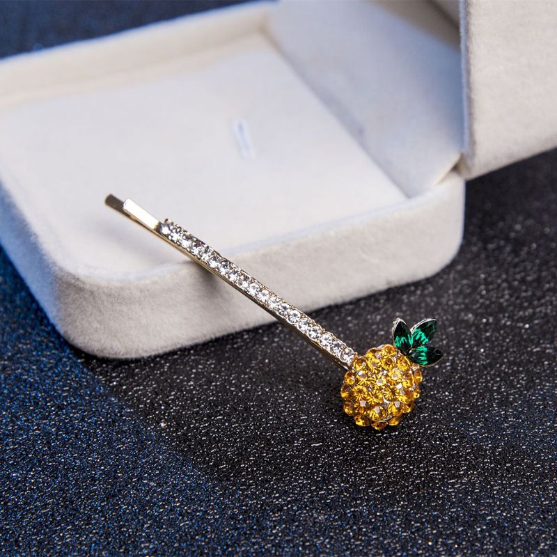 Siy Jepit Rambut Bentuk Nanas Dengan Berlian Imitasi Untuk Wanita