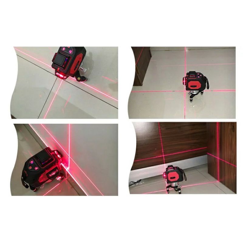 King Kai Mesin Penggaris Laser Merah 3D Self Leveling 8 Line High-precision