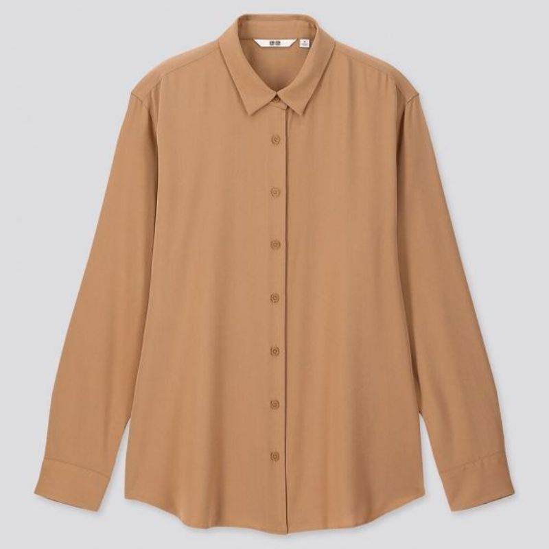 Kemeja Polos Wanita-Varian Mocca