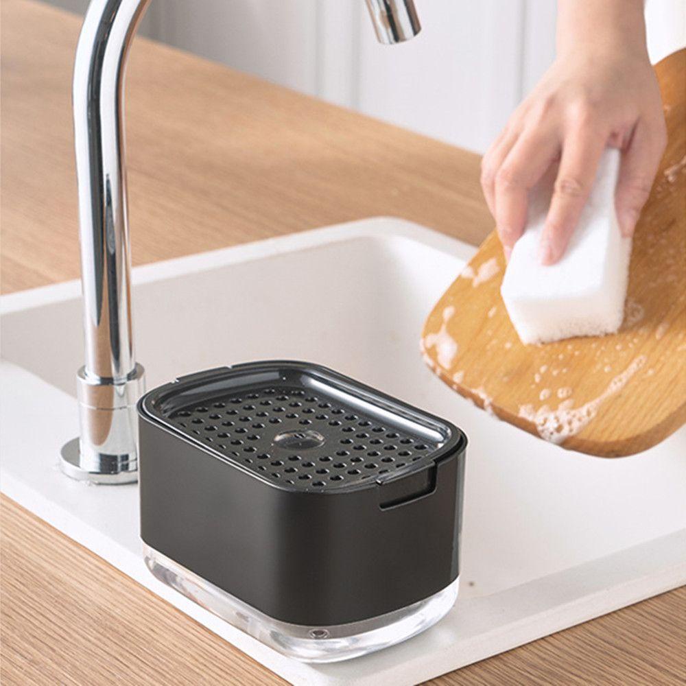 Dispenser Pompa Sabun Atas Alat Dapur Isi Detergen Double Layer Manual Press Cairan Pembersih Kotak