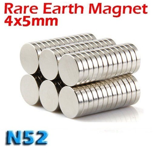 5 PCS 4x5 Strong Magnet Neodymium Silinder 4x5mm N52 Magnet Bumi Kuat Bulat Coin Koin isi 5 Buah