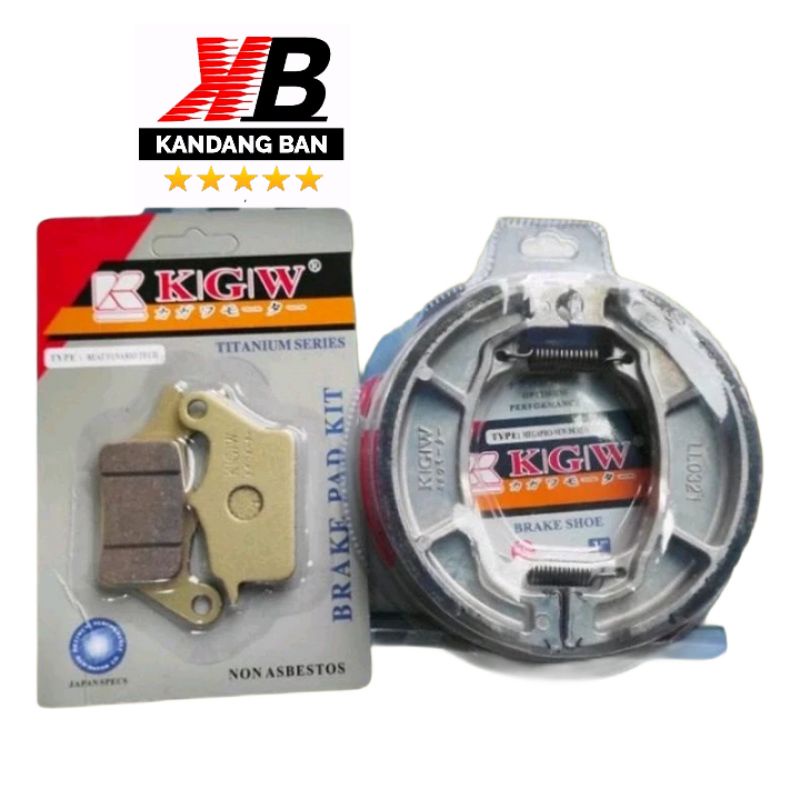 PAKET KAMPAS REM DEPAN+ BELAKANG KGW UNTUK MATIC HONDA BEAT,SCOOPY,VARIO