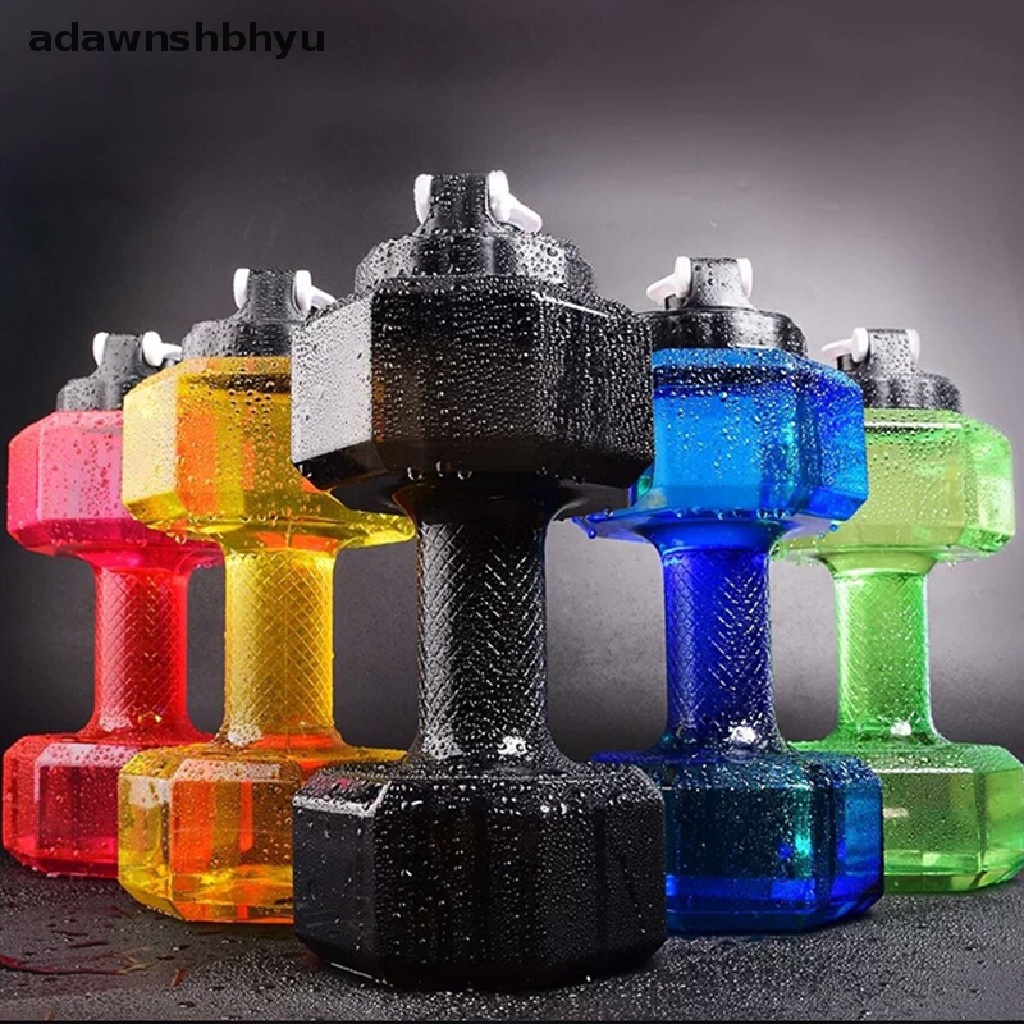 Adawnshbhyu 2.2L Botol Air Olahraga Gym Jug Dumbbell Dumbell Shaped Workout Fitness Protein