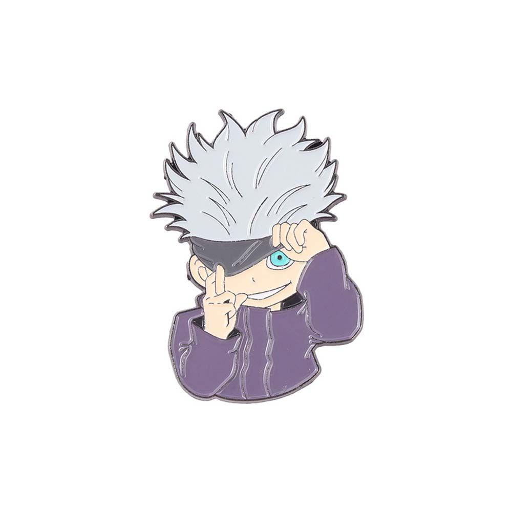 [Elegan] Jujutsu Kaisen Bros Lucu Kartun Perhiasan Aksesoris Anime Lencana Gojo Satoru Geto Suguru Lencana Pin Enamel Pin