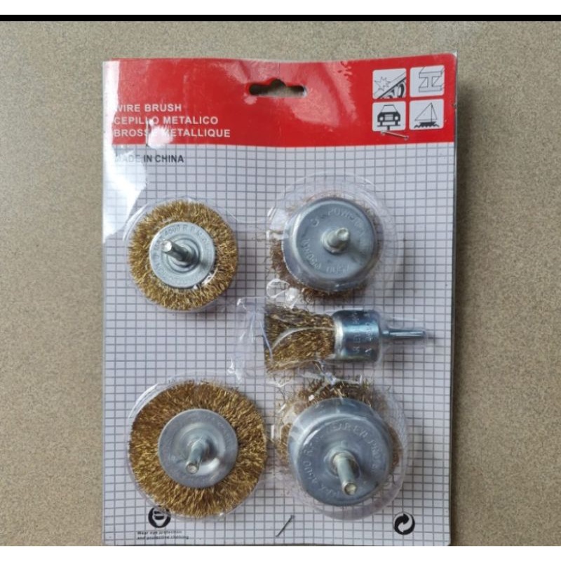 MATA BOR SIKAT KAWAT MANGKOK SET 5PIS SIKAT BOR