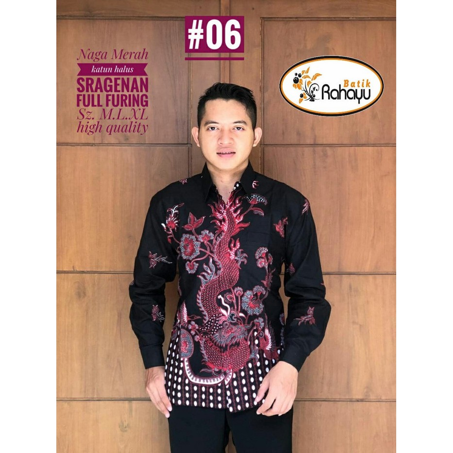 NAGA MERAH RAHAYU KEMEJA BAJU BATIK PRIA SOLO LENGAN PANJANG FULL FURING KATUN HALUS ATASAN BATIK PREMIUM MODERN Seragam ORI DEWANTA RAJASWA ADIGUNA BIMA NATANEGARA ANDHARU ANDHARA KRESNA DWI PANGGA KEMBANG PARI NAGA BATIK SOLO AMANAH BATIKSOLOAMANAH BIMA