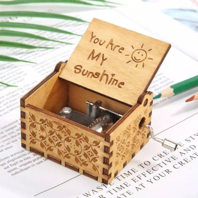 YOU ARE MY SUNSHINE KOTAK MUSIK KLASIK Kado Anak Coklat Kayu REAL PICTURE