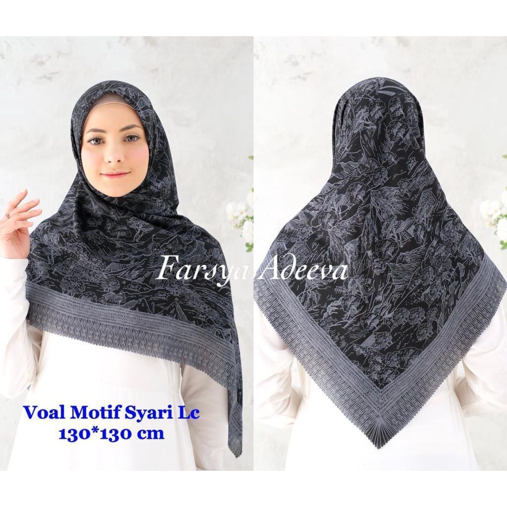 PART 1 - Jilbab Voal Motif Jumbo Syari Lasercut 130 x 130CM - HIJAB VOAL MIRACLE  MOTIF PREMIUM SERIES SYAR'I PRINTING