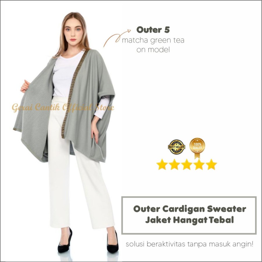 Outer Hijab jaket sweater Cardigan Hangat Tebal Kode products outer#5