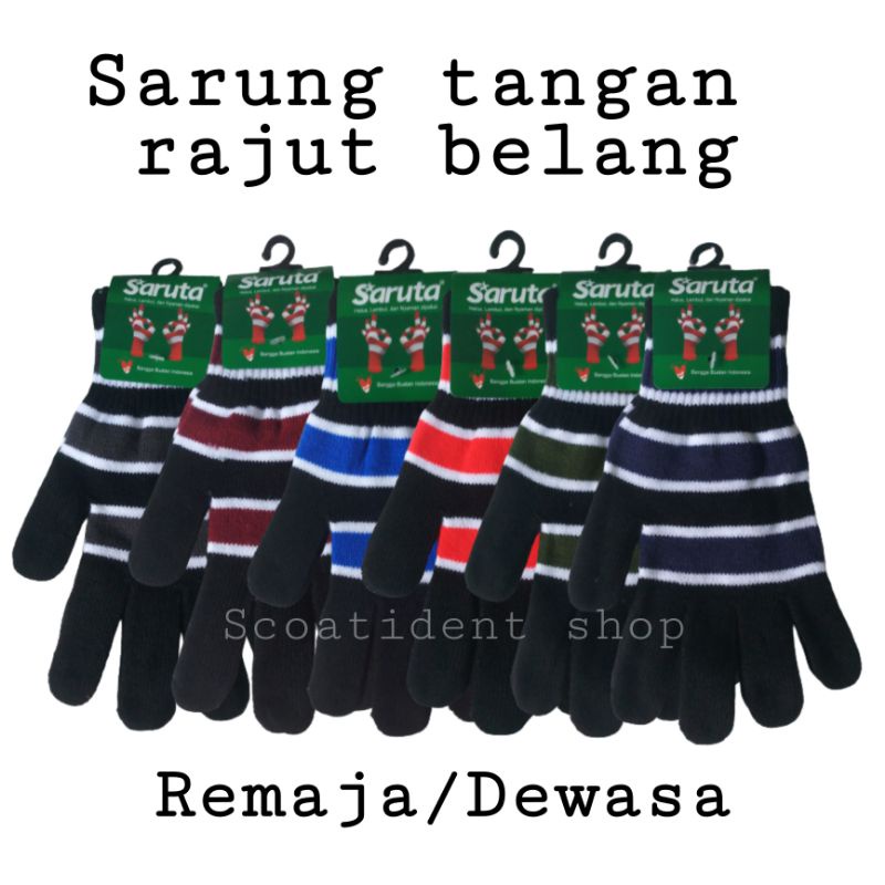 Sarung tangan rajut belang warna HARGA 1PASANG