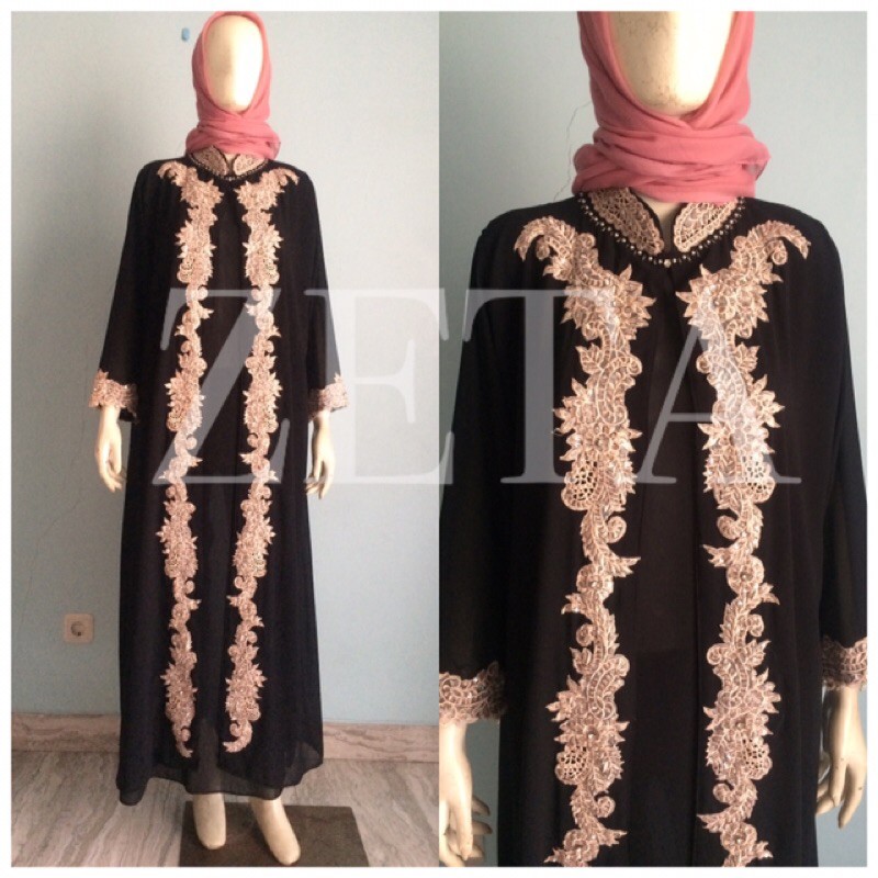 Kaftan Muslim Diandra by Zeta / Gamis Pesta Payet  Modern