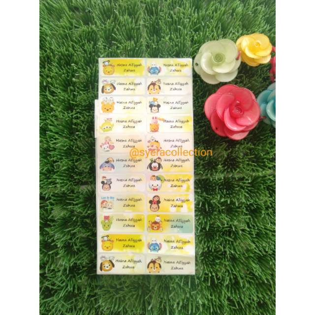

Sticker label nama tsum tsum size M, L