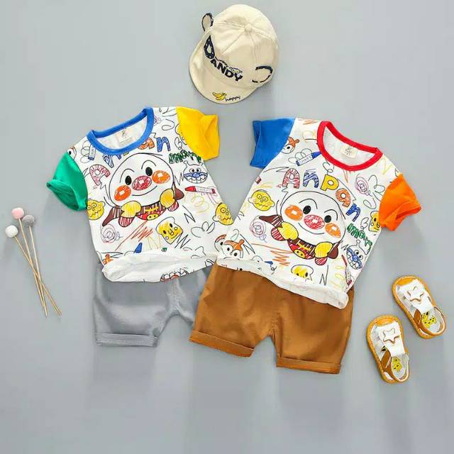 BAJU ANAK LAKI-LAKI IMPORT - Setelan Kaos Anpanman