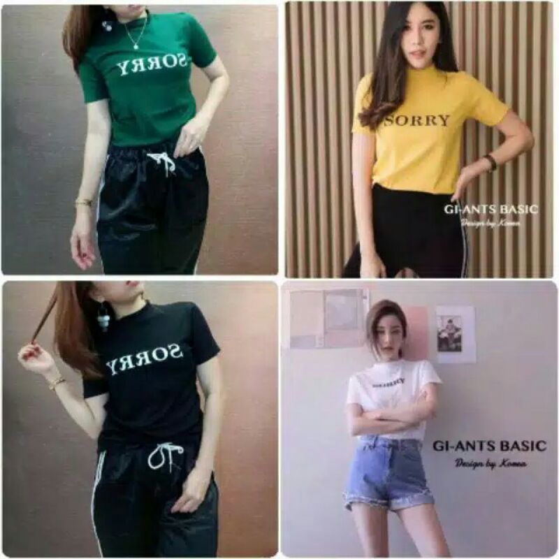 KAOS RINGER SORRY TEE WANITA