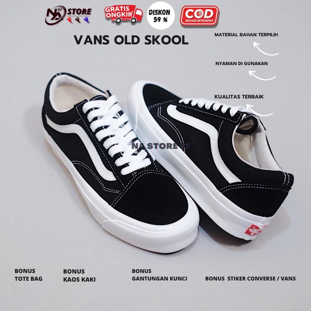 (BISA COD) 100% PREMIUM OLDSCHOOL BLACK WHITE