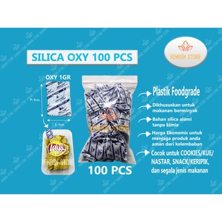 100 PCS - SILICA GEL OXY SACHET PLASTIK FOOD GRADE (KHUSUS MAKANAN)