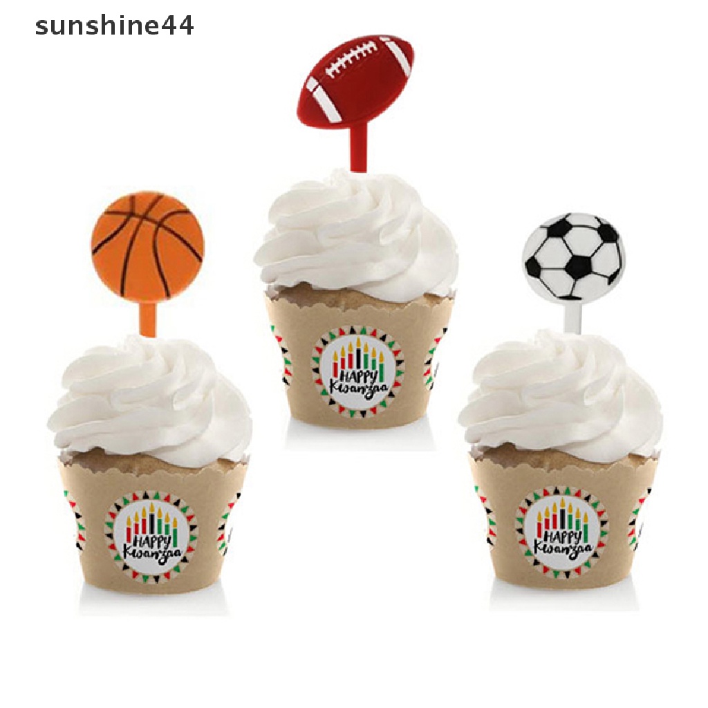 Sunshine 10Pcs Cute Football Food Picks Children Cake Dessert Fruit Forks Party Decor .