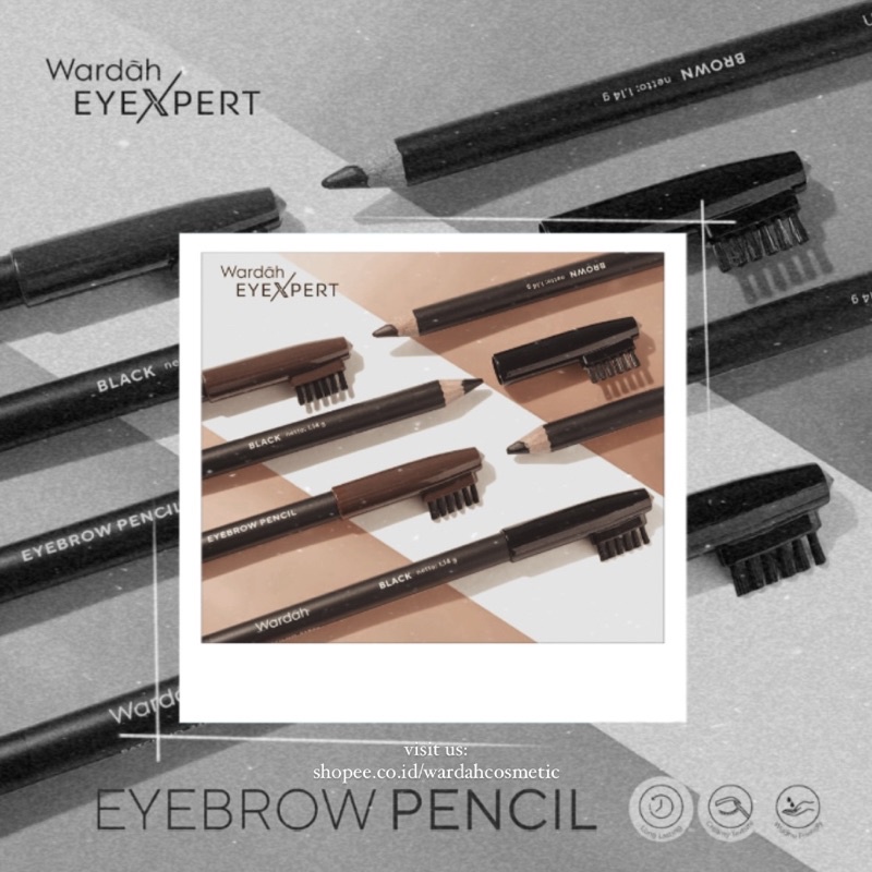 Wardah EyeXpert Matic Brow Definer - Pensil Alis Anti Air dan Tahan Lama Powdery Wudhu Friendly EyeX