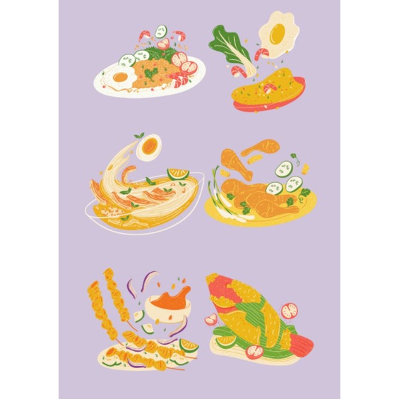 

stiker love food 1