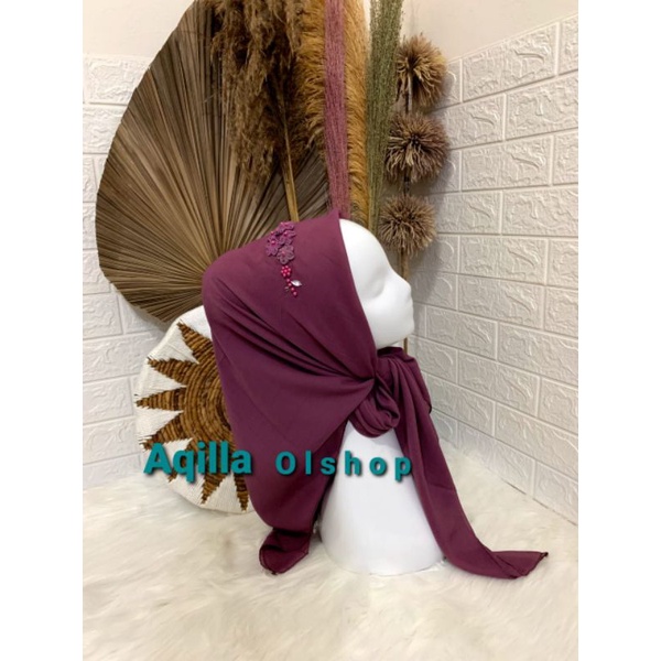 Hijab Segi Empat Bunga/segi empat bando bunga/S4 bella square/jilbab pesta/jilbab kondangan/jilbab p