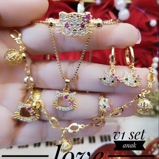 Xuping set perhiasan anak lapis emas 24k 2526k