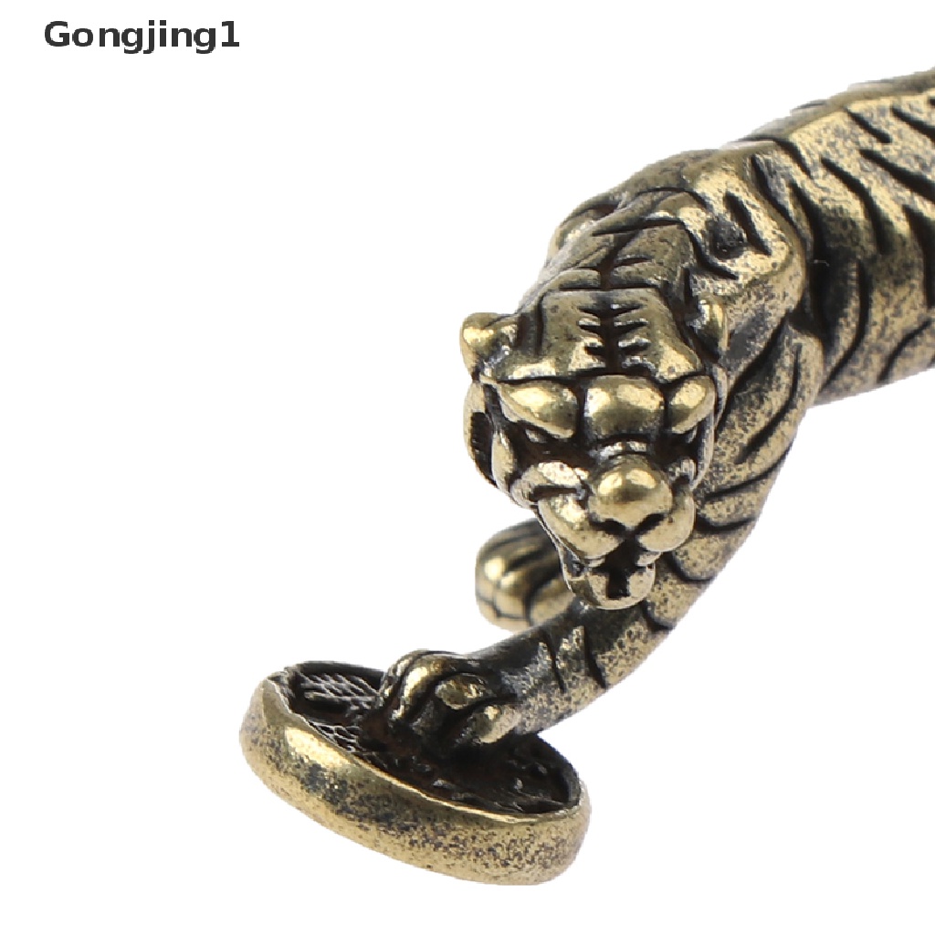 Gongjing1 Ornamen Patung Macan Zodiak Cina Bahan Kuningan Untuk Dekorasi Meja Kantor