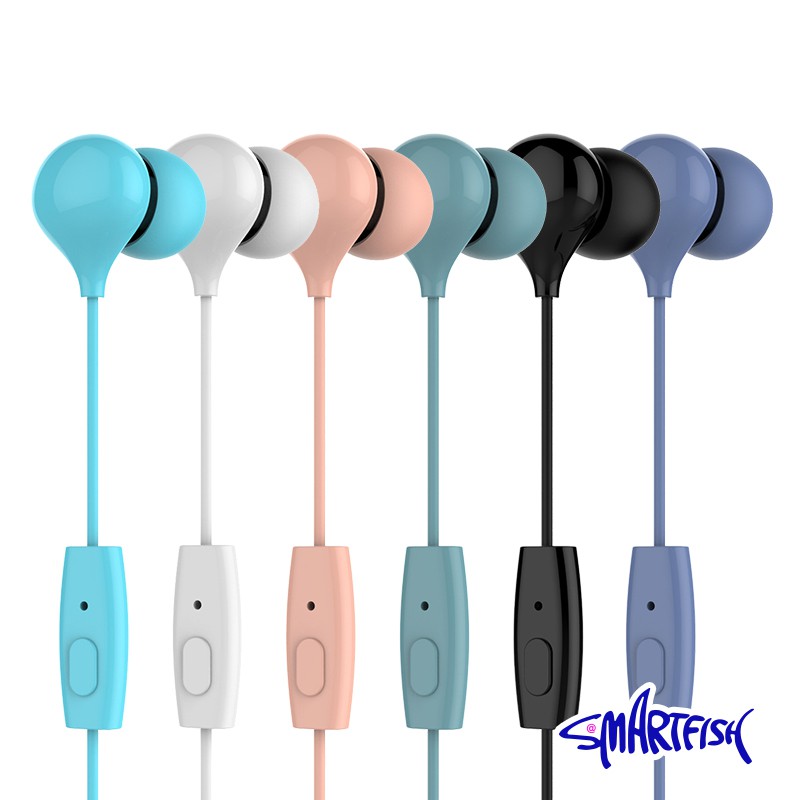 Smartfish Macaron Earphone 3.5mm  6Colors Headset Android In-ear Stereo With Microphone