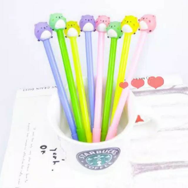 

[JOGJA] Pulpen Gel Desain Kartun Lucu Hamster Hijau & Pink