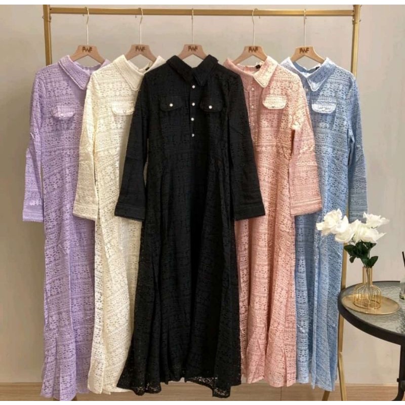 Dress Brookad Import Premium BKK / Dress Brukat Kondangan / Dress Simple