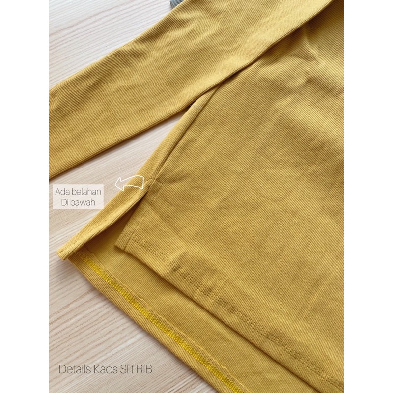 Kaos Slit RIB Deluxe Premium (MUSTARD) SALE LAST STOK