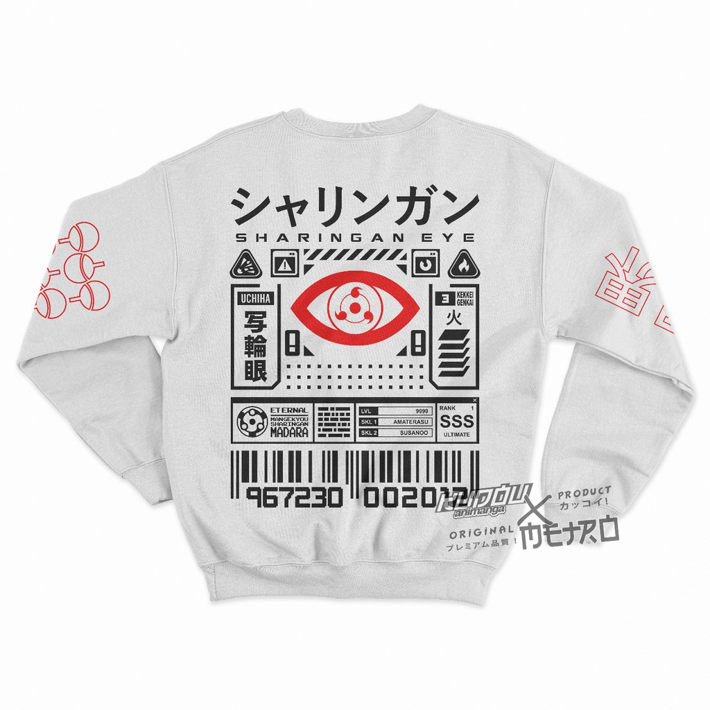 Crewneck  Kekkai Genkai Sharingan Anime Naruto Anime Manga