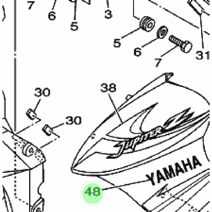 Stiker Striping Emblem logo Sayap Jupiter Z old, lama original YAMAHA