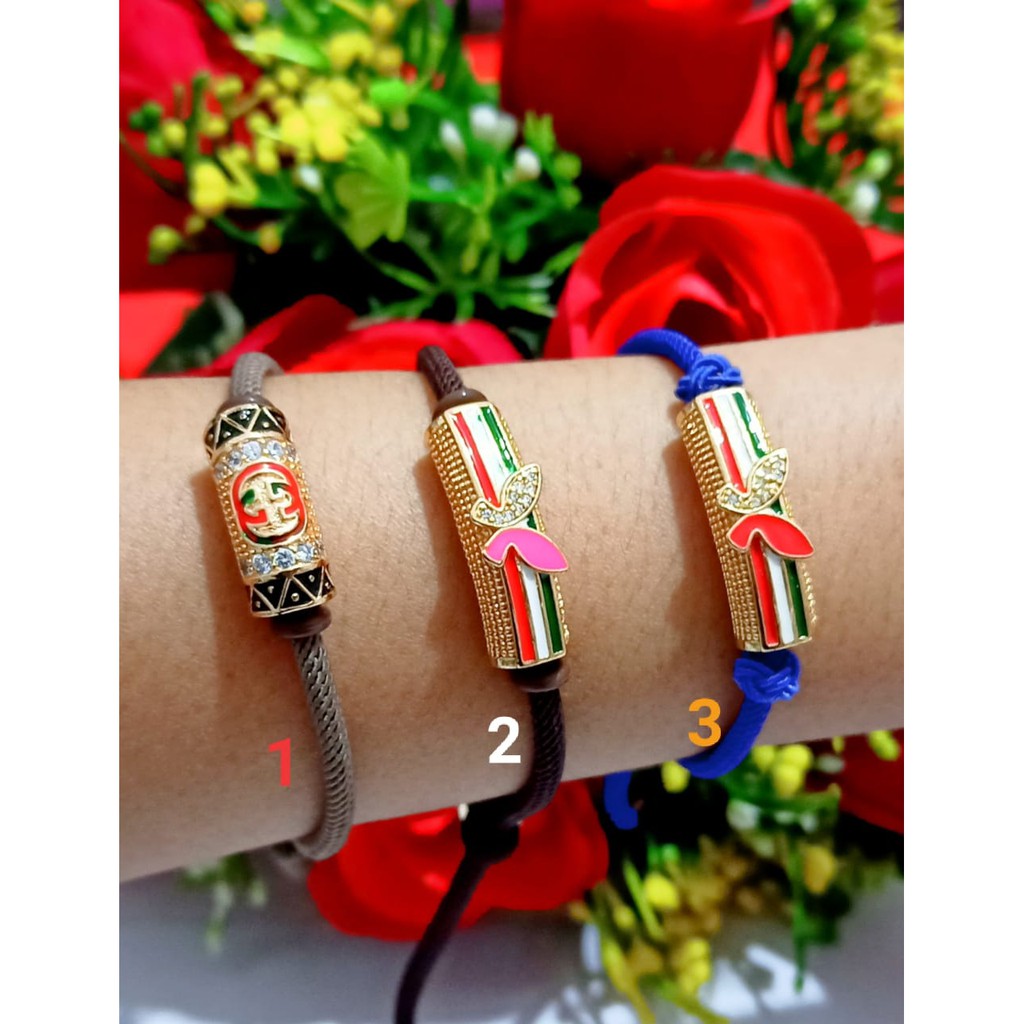 Gelang tali serut liontin tabung.xuping